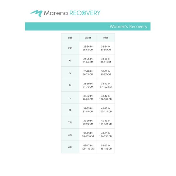 FBM Marena Women's Corset Size Chart