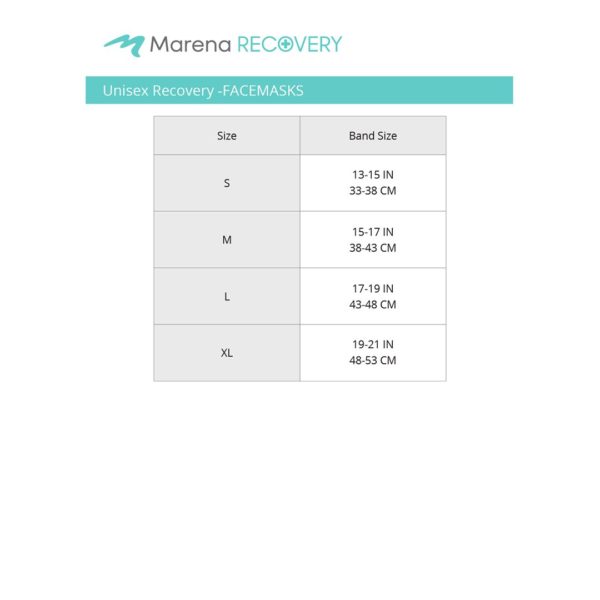 Marena FM300 face mask size chart