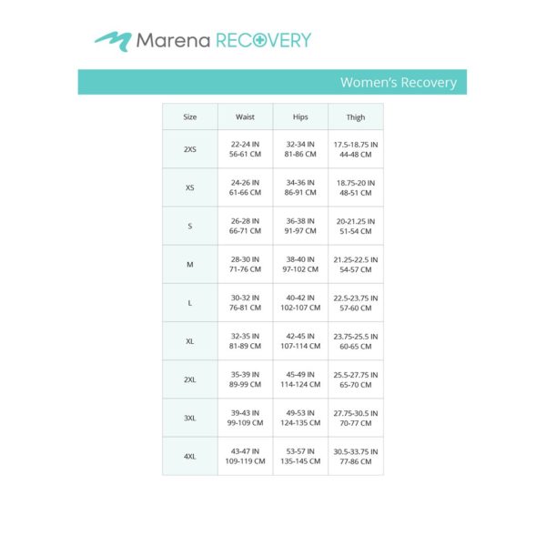 FTRS-SM Marena size chart